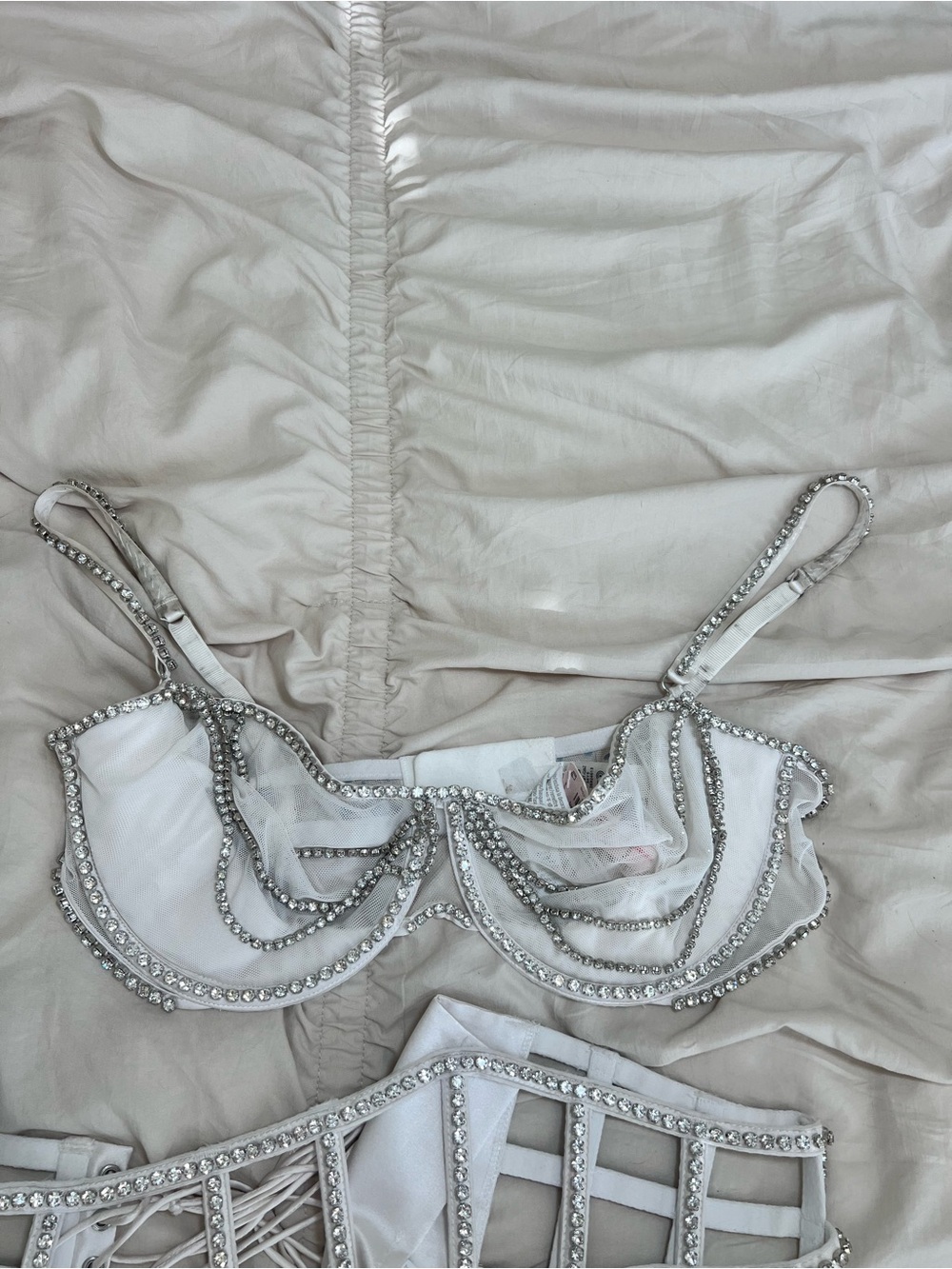 Victoria's Secret Ivory Crystal-Embellished Lingerie Set - Picture 4 of 10